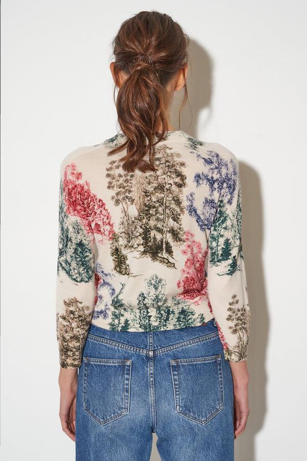 Paul & Joe Pull Court Imprimé Toile De Jouy En Cachemire