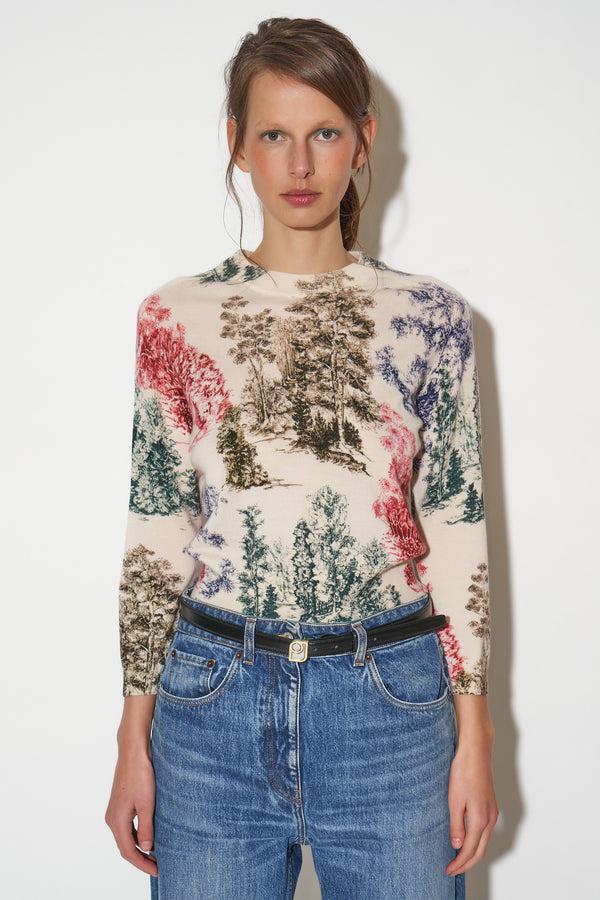 paul & joe Pull court imprimé toile de Jouy en cachemire paul & joe Pull court imprimé toile de Jouy en cachemire