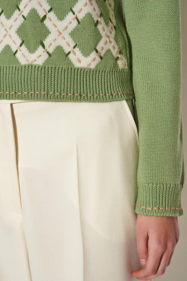 Paul & Joe Pull Polo En Maille Intarsia Brodé à La Main