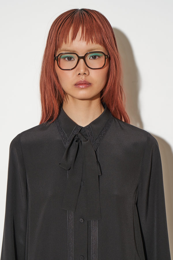 Paul & Joe Robe Chemisier Courte Avec Bas Plissé En Soie