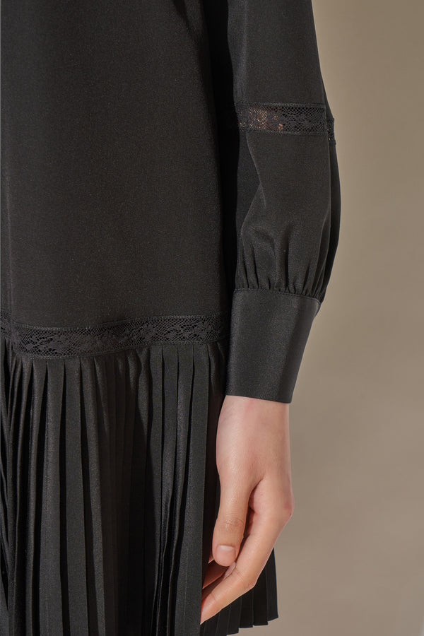 Paul & Joe Robe Chemisier Courte Avec Bas Plissé En Soie