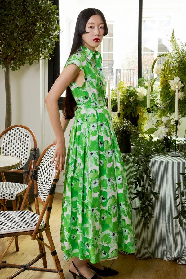 paul & joe Robe chemisier en popeline de coton imprimé fleuri