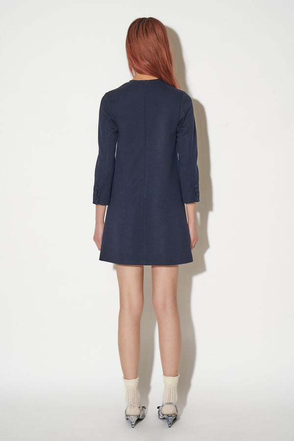 Paul & Joe Robe Courte à Col Rond En Jersey De Laine Milano