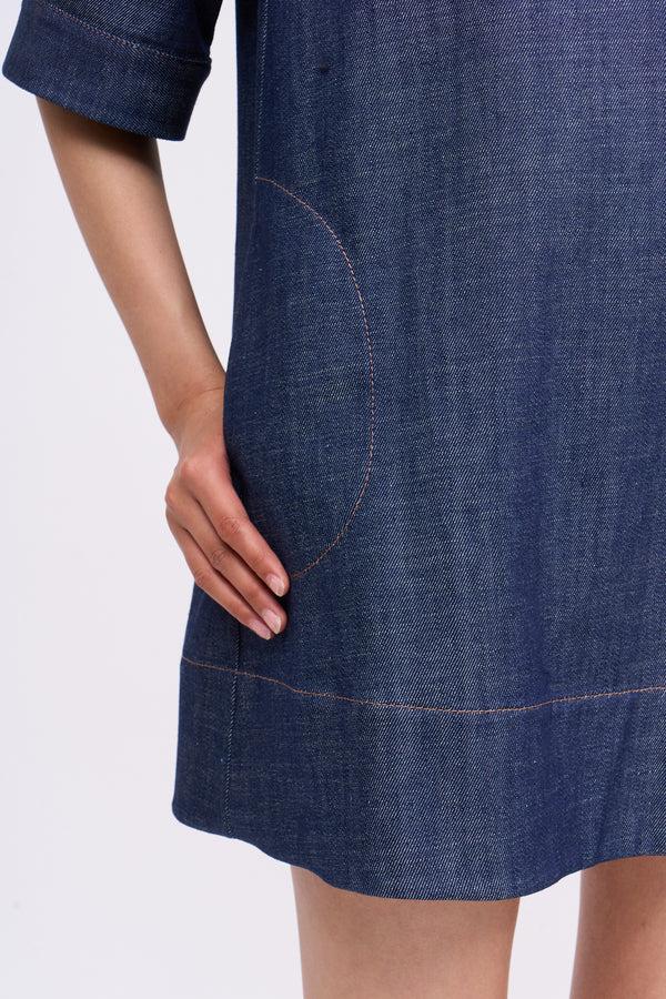 Paul & Joe Robe Courte Forme Tee Shirt Ample En Denim