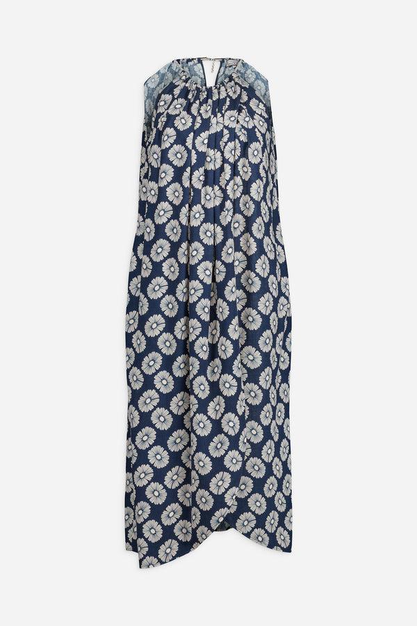Paul & Joe Robe Mi-longue Sans Manche En Lin Et Viscose Imprimé Fleuri