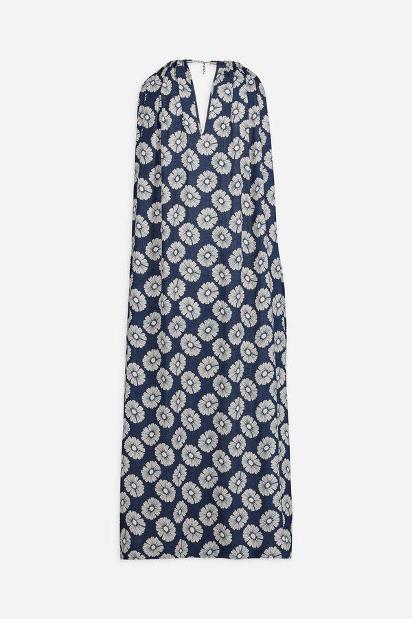 Paul & Joe Robe Mi-longue Sans Manche En Lin Et Viscose Imprimé Fleuri