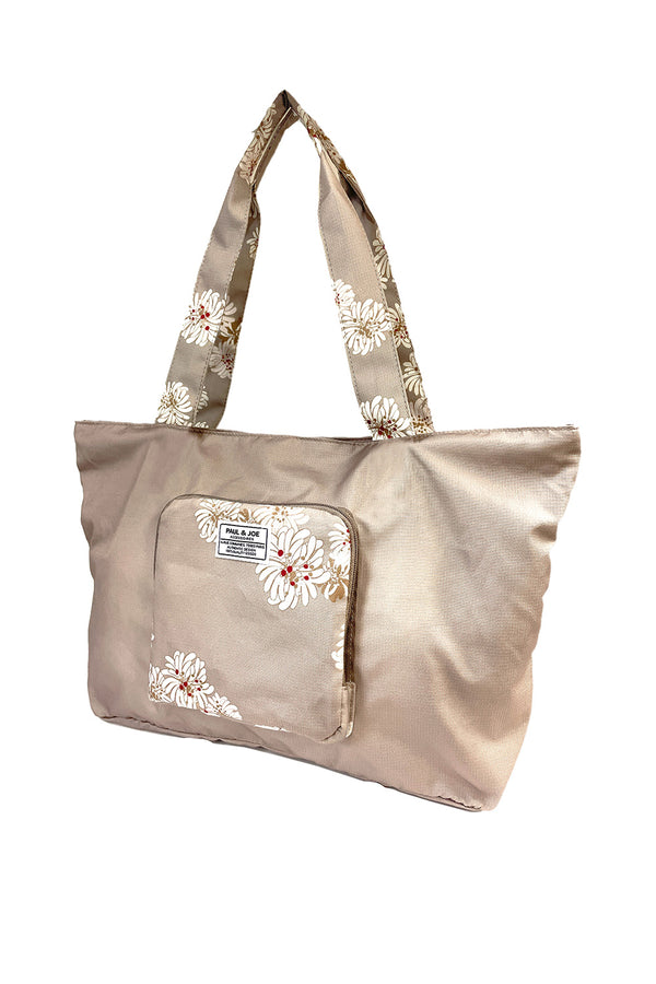 paul & joe Sac de transport beige motifs Chrysanthème