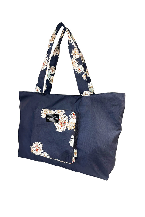 paul & joe Sac de transport bleu marine motifs Chrysanthème