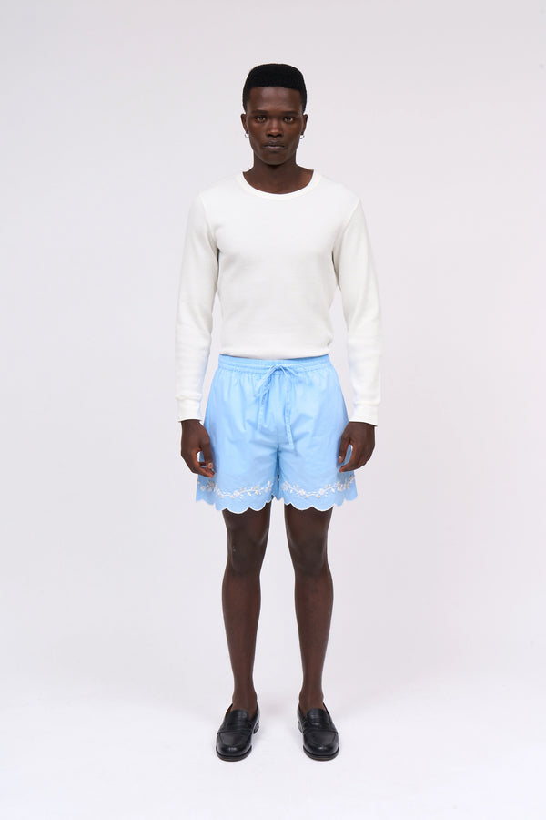 paul & joe Short court en crêpe de coton brodé à la main
