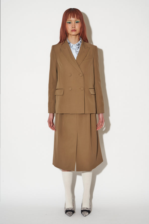 Paul & Joe Veste à La Coupe Droite Double Boutonnage En Grain De Poudre De Laine