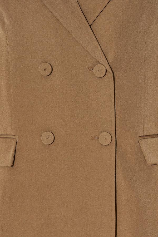 Paul & Joe Veste à La Coupe Droite Double Boutonnage En Grain De Poudre De Laine