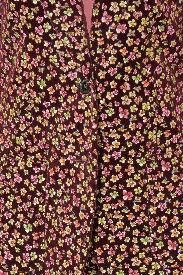 Paul & Joe Veste Cintrée En Velours Lisse Imprimé Floral