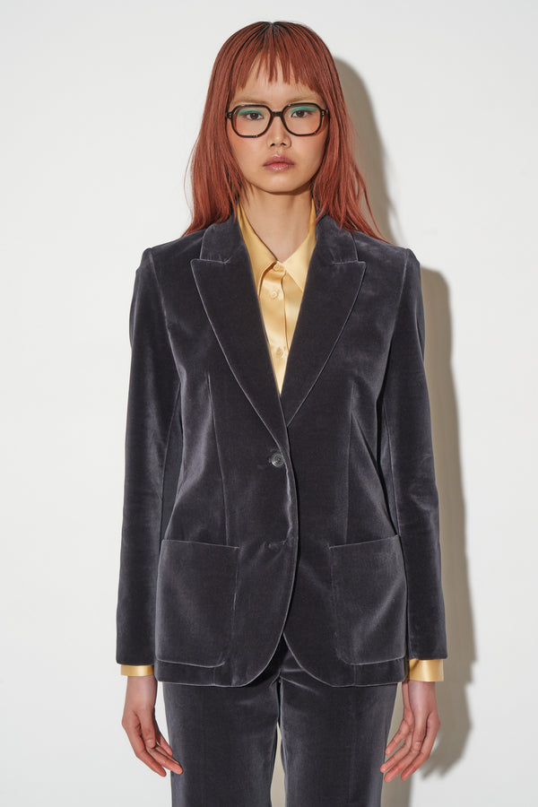 paul & joe Veste coupe cintrée en velours de coton lisse