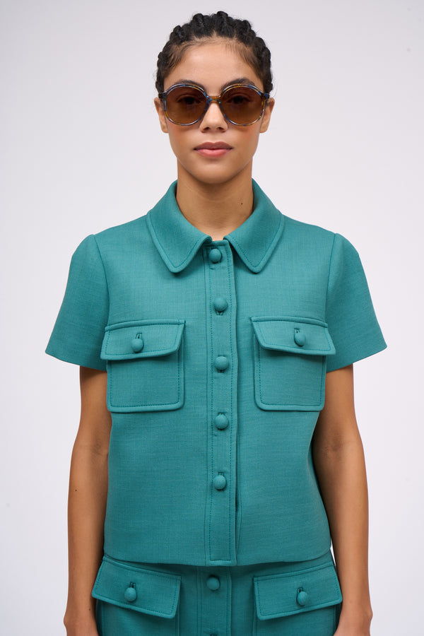 paul & joe Veste coupe droite et courte en laine vierge