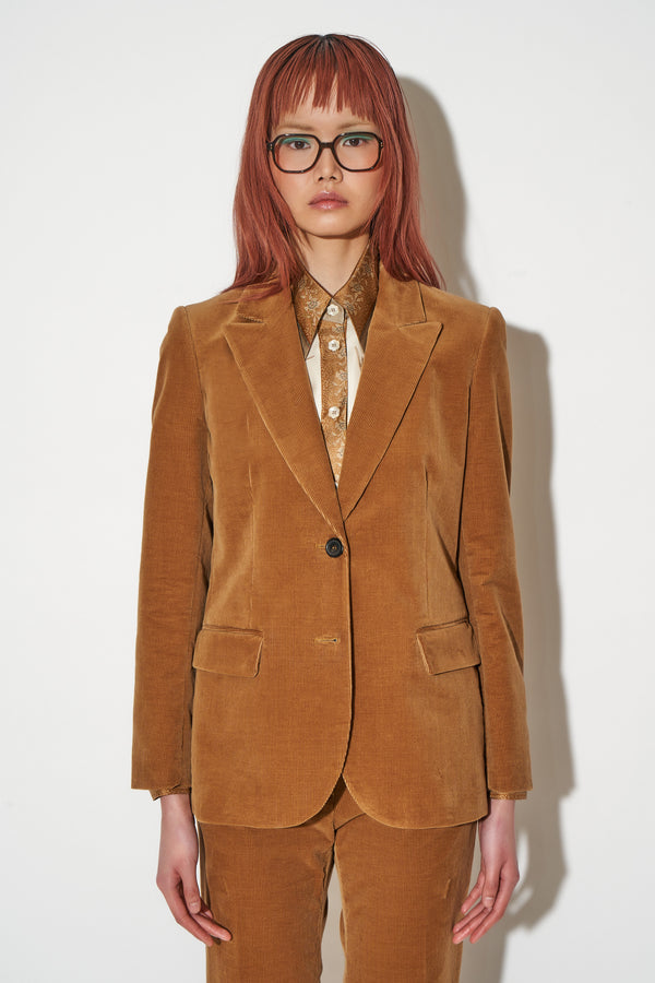 paul & joe Veste coupe droite poches côtés en velours côtelé de coton