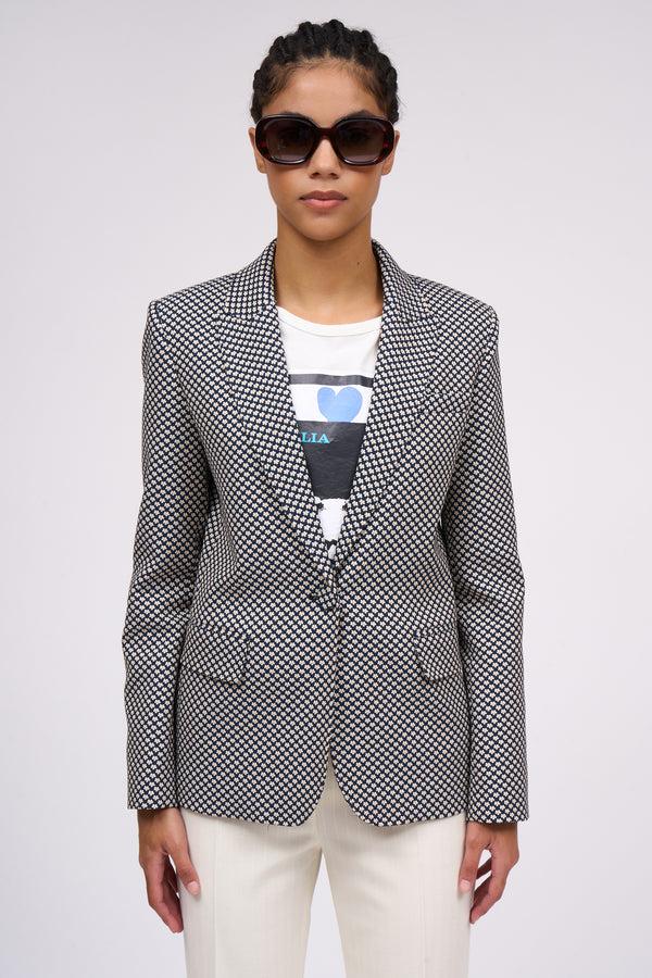 paul & joe Veste en jacquard floral à simple croisure en laine vierge