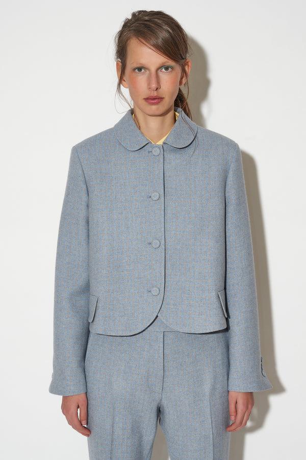 paul & joe Veste en laine à carreaux à la coupe courte