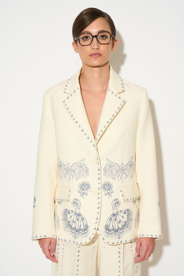 paul & joe Veste tailleur en laine vierge à imprimé exclusif