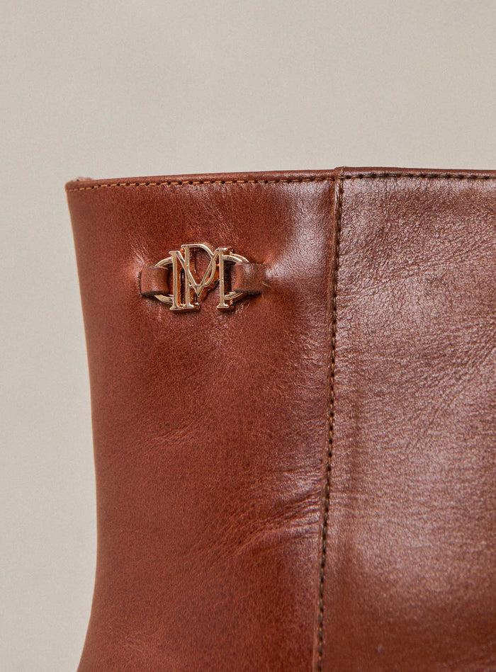 Petite Mendigote Cally - Bottines à Talons Camel En Cuir