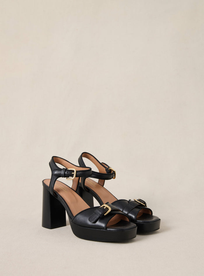 Petite Mendigote Celeste - Sandales à Talons En Cuir Noir