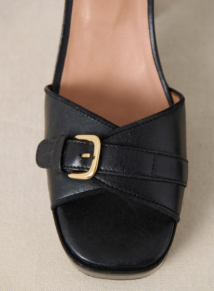 Petite Mendigote Celeste - Sandales à Talons En Cuir Noir