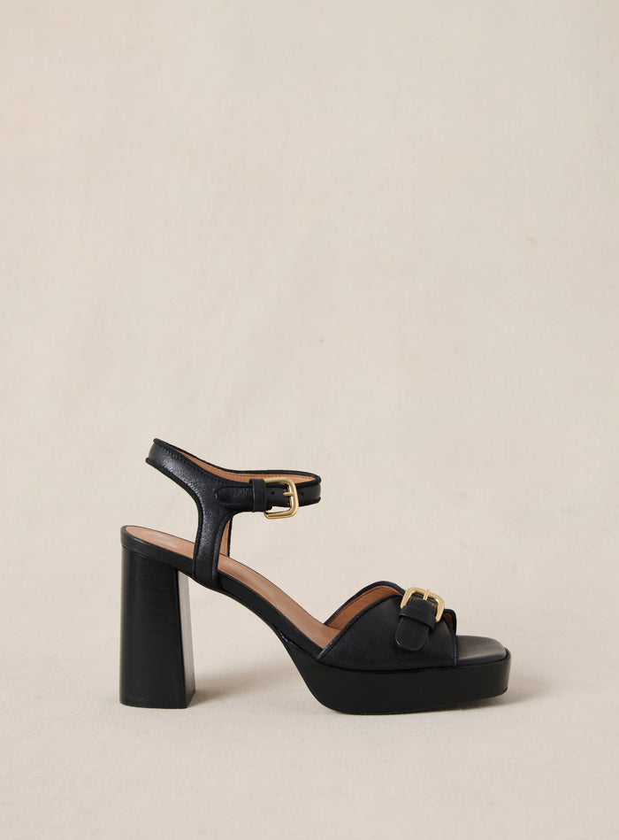 petite mendigote Celeste - Sandales à talons en cuir noir