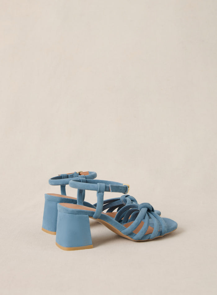 Petite Mendigote Cesar - Sandales à Talons En Cuir Suédé Bleu