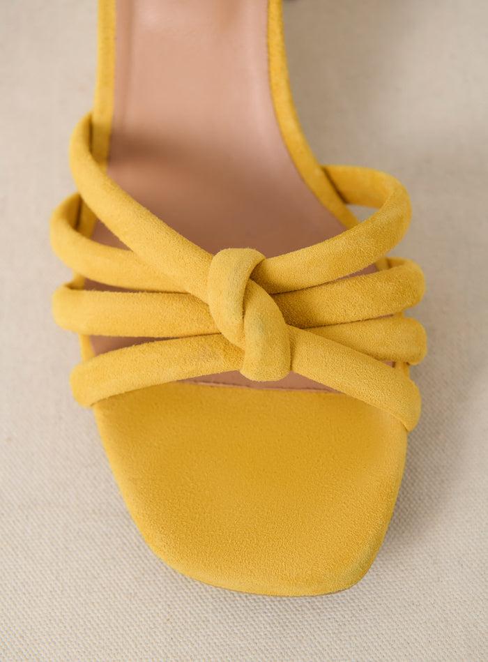 Petite Mendigote Cesar - Sandales à Talons En Cuir Suédé Jaune