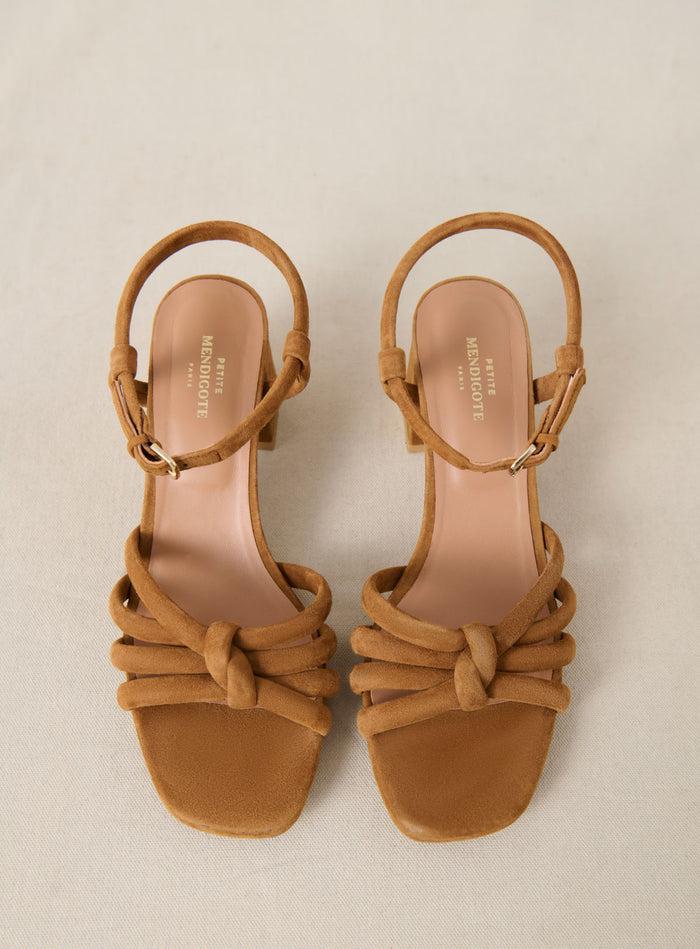 Petite Mendigote Cesar - Sandales à Talons En Cuir Suédé Marron