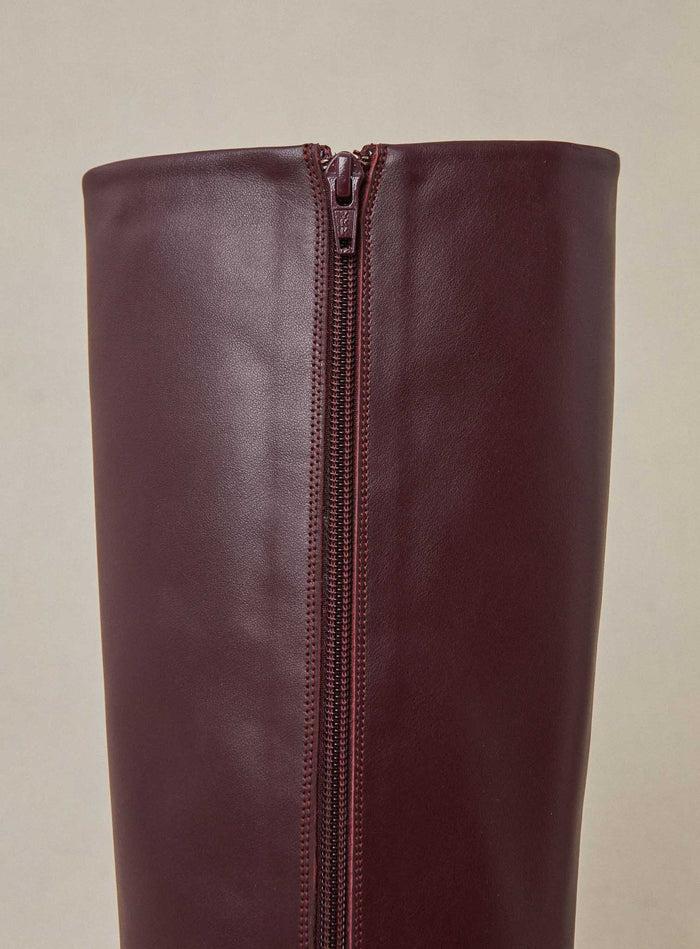 Petite Mendigote Ciano - Bottes à Talons Bordeaux En Cuir