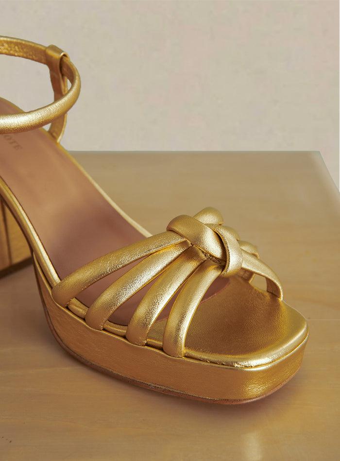 Petite Mendigote Cléopatre - Sandales Dorées D'été à Talons