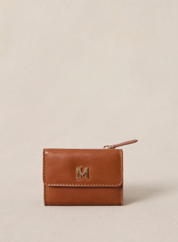 petite mendigote Eugenie - Portefeuille en cuir camel