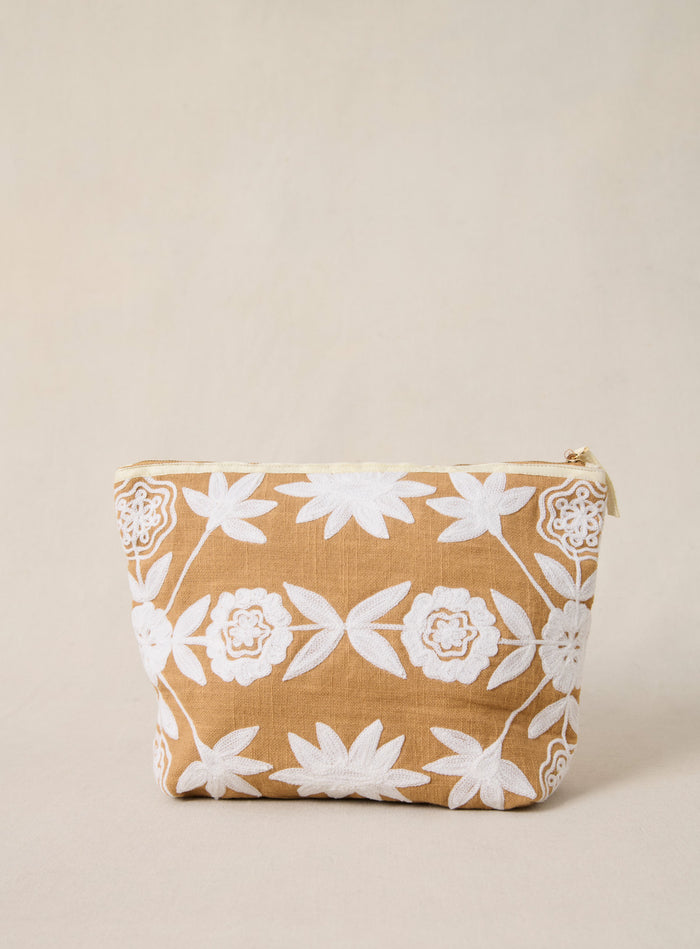Petite Mendigote Eva - Grande Pochette En Coton Camel
