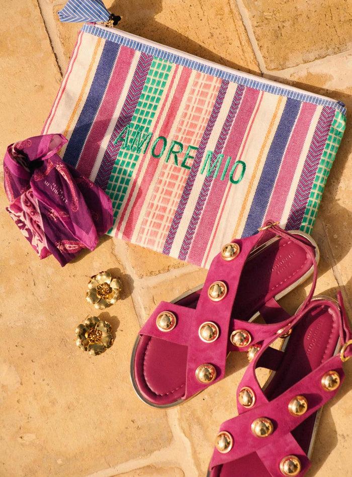 Petite Mendigote Eva - Grande Pochette En Coton Multicolore
