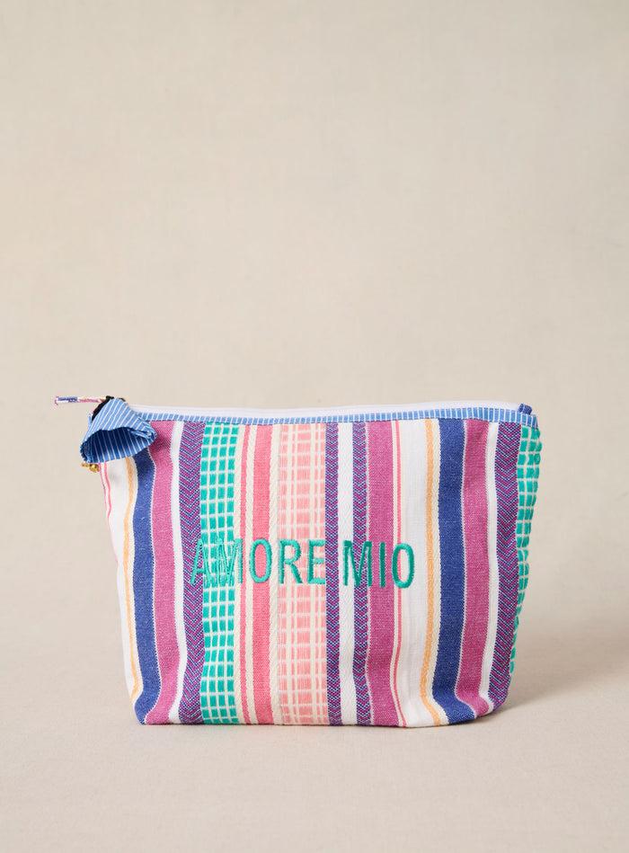 petite mendigote Eva - Grande pochette en coton multicolore