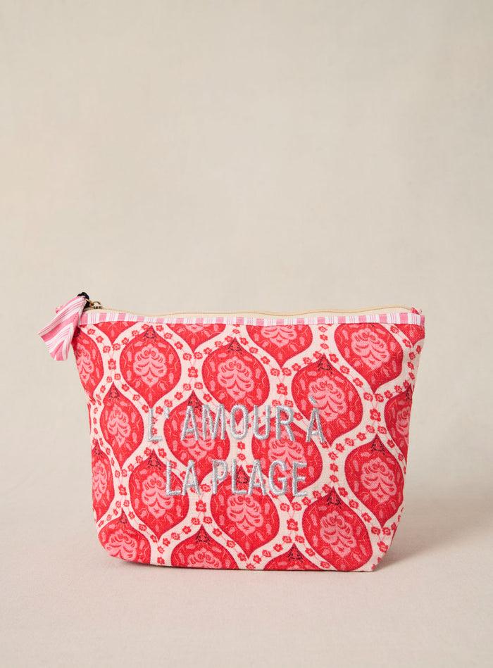 petite mendigote Eva - Grande pochette en coton rouge