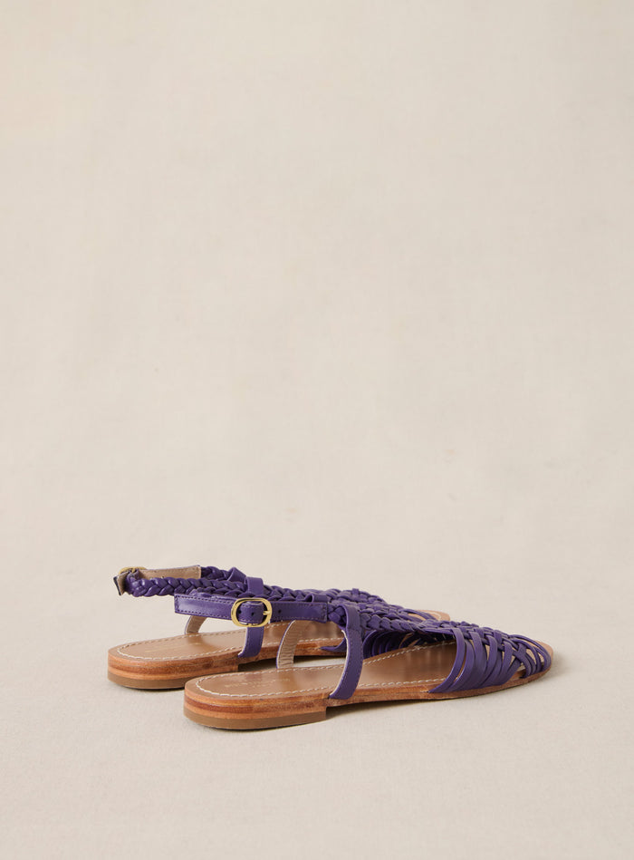 Petite Mendigote Fernando - Sandales Tressées En Cuir Violet