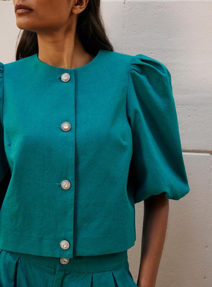Petite Mendigote Ines - Veste D'ensemble Unie Courte - Bleu