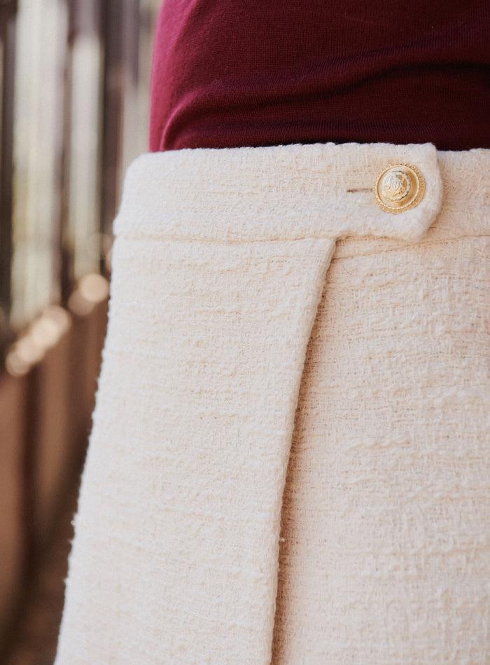 Petite Mendigote Jaipur - Jupe Portefeuille En Tweed écru