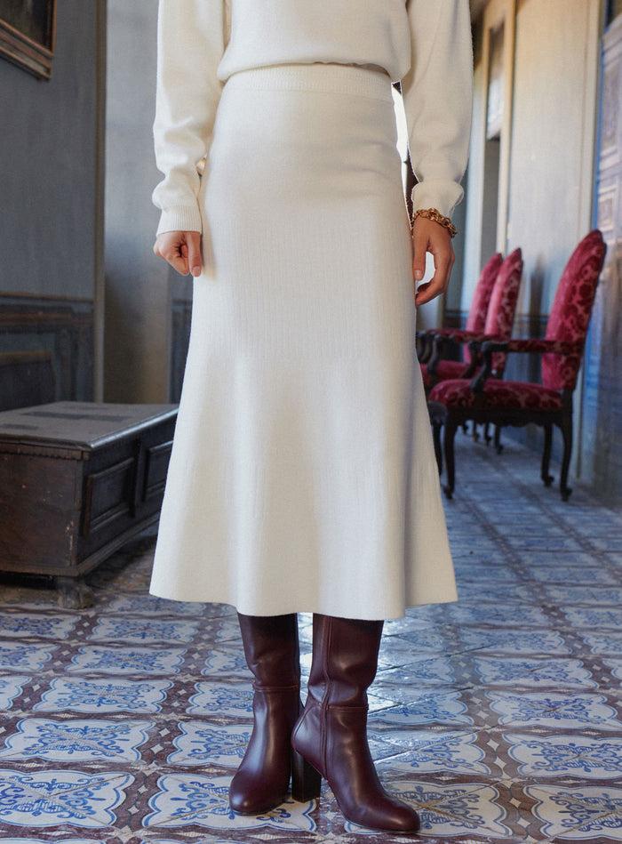 Petite Mendigote Jasmine - Jupe Longue En Maille écru