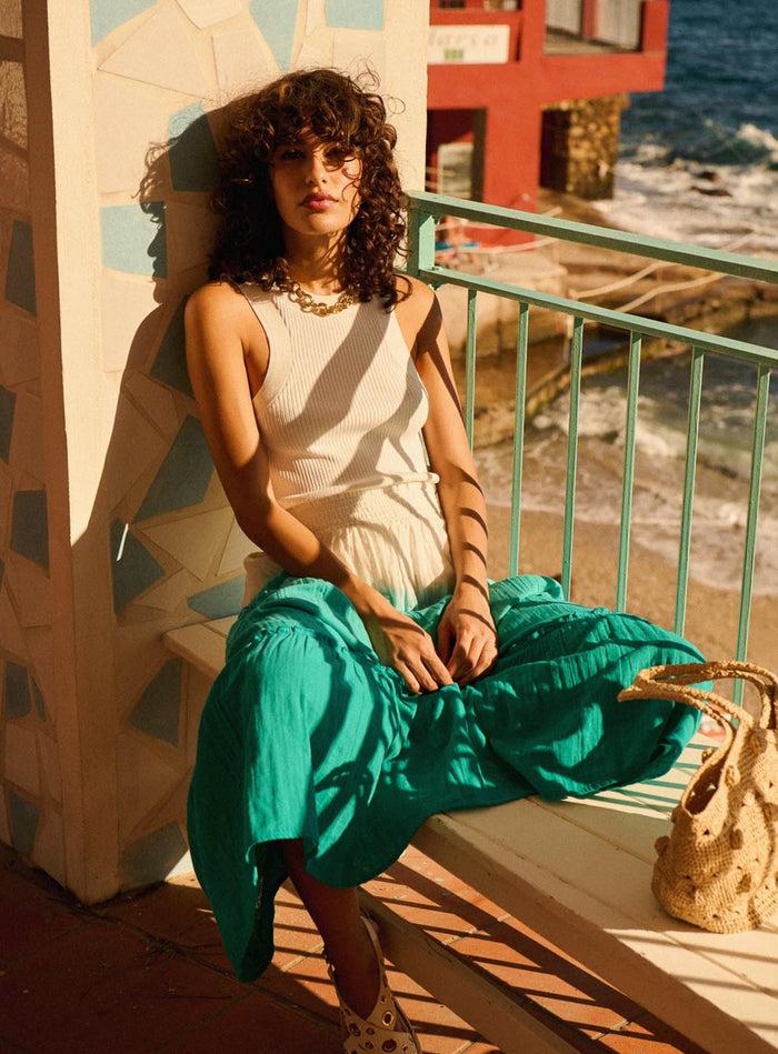 Petite Mendigote Joly - Jupe Longue Fluide - Tie And Dye Bleu