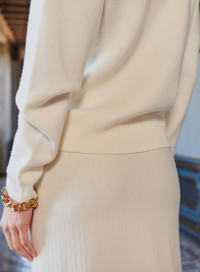 Petite Mendigote Macha - Pull En Maille Et Détails Dorés - Ecru