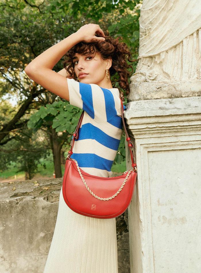 Petite Mendigote Maisy - Polo En Maille à Rayures - Bleu