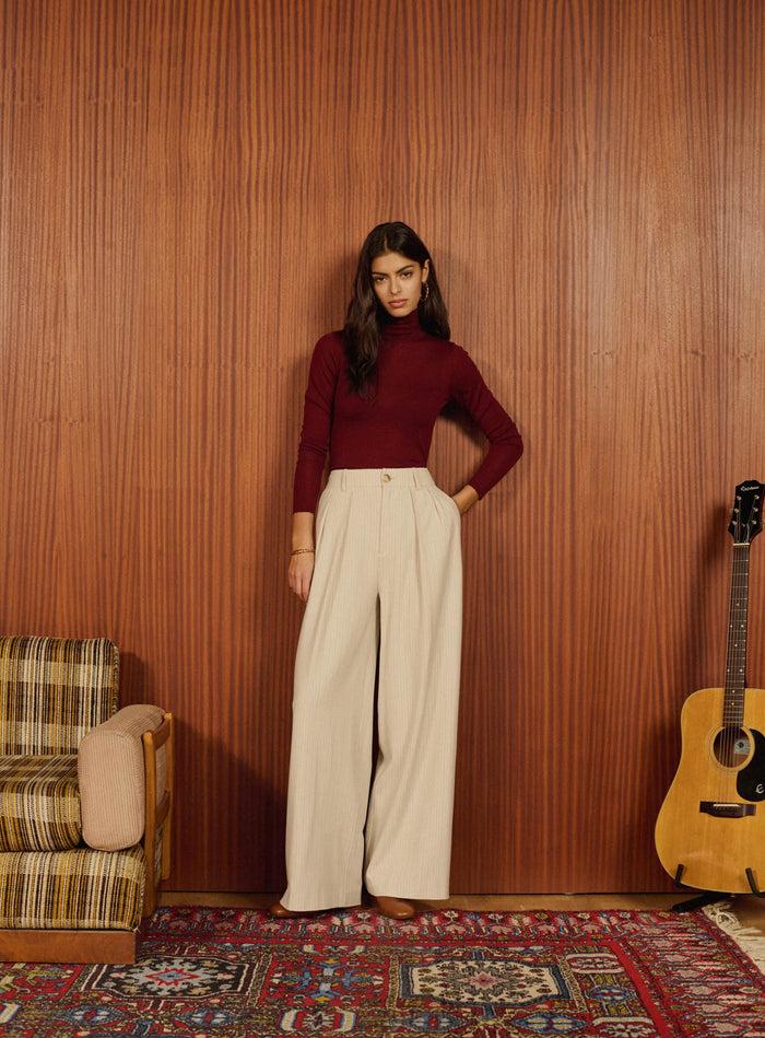 Petite Mendigote Mania - Sous-pull Col Roulé En Laine Bordeaux