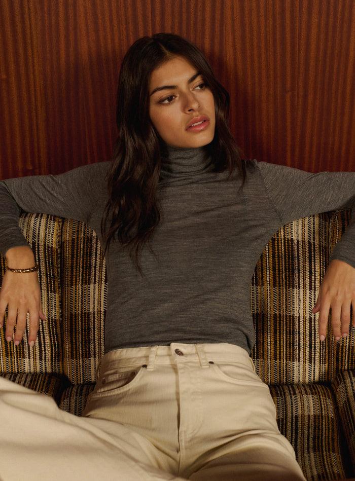 Petite Mendigote Mania - Sous-pull Col Roulé En Laine Gris