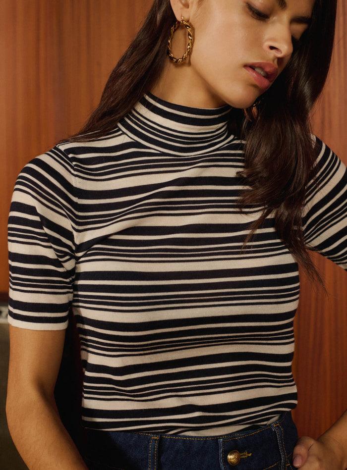 Petite Mendigote Manille - Pull En Maille à Col Montant - Bleu