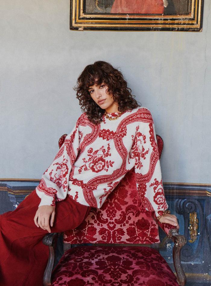 Petite Mendigote Mayden - Pull En Maille à Imprimé Fleuri Et Dos Nu