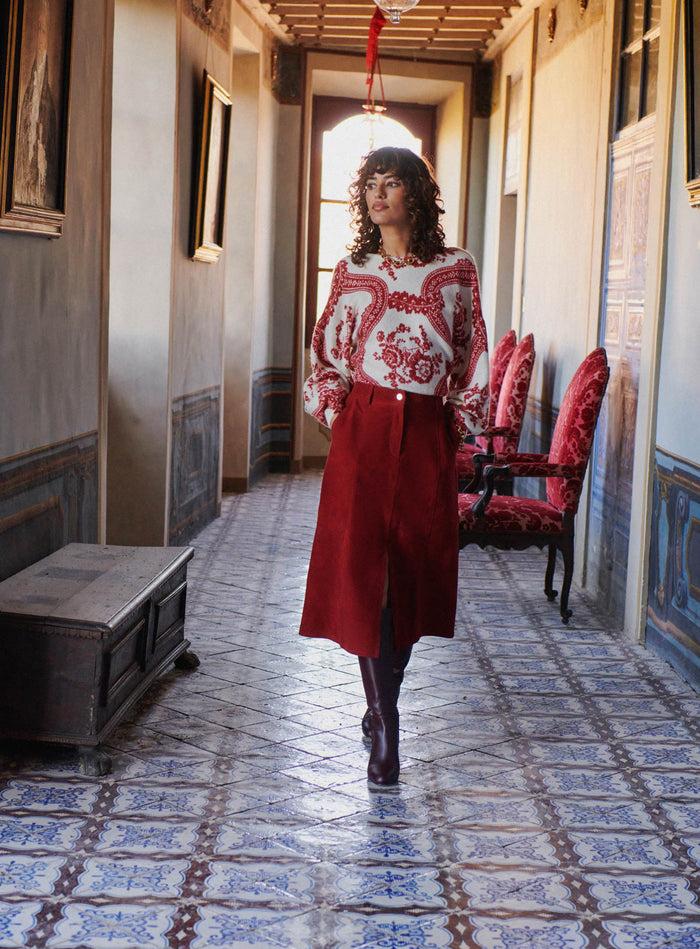 Petite Mendigote Mayden - Pull En Maille à Imprimé Fleuri Et Dos Nu