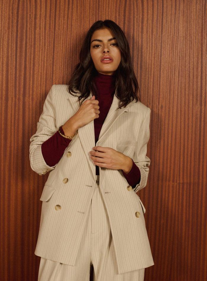 Petite Mendigote Olive - Veste Blazer à Manches Longues