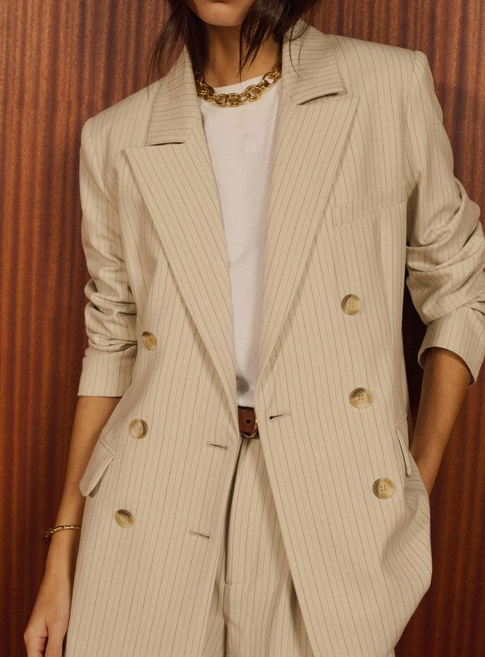 petite mendigote Olive - Veste blazer à manches longues